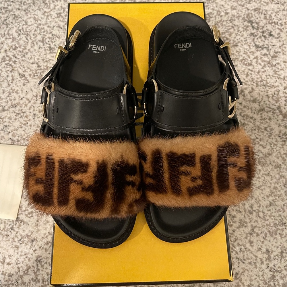 Fendi Mink Fur Sandals